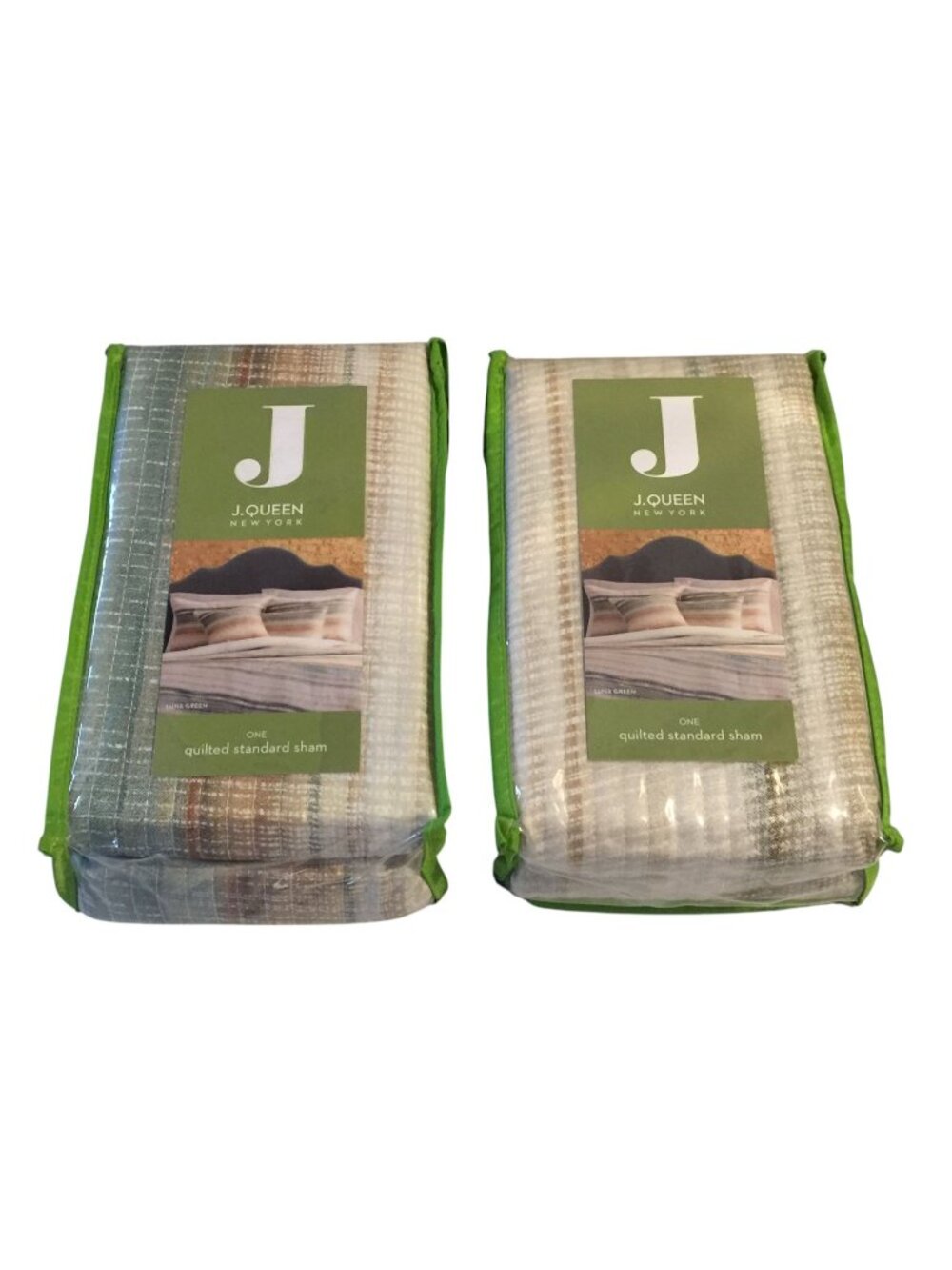 J. QUEEN New York LUNA GREEN Quilted Standard Sham Set of 2